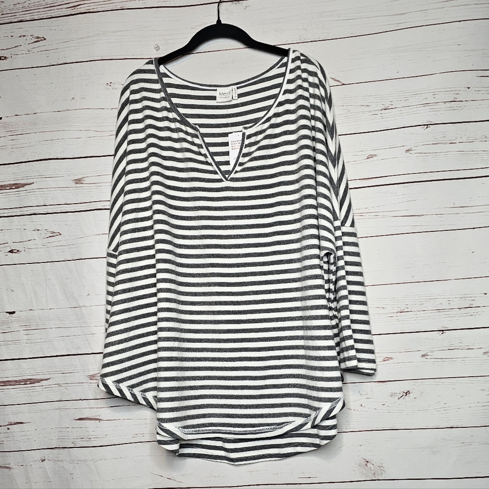 Simple by Suzanne Betro Striped V-Neck Tunic